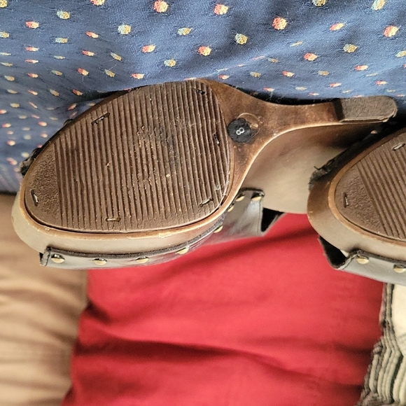 Black Leather Clogs Slingback Sandal - Picture 8 of 8